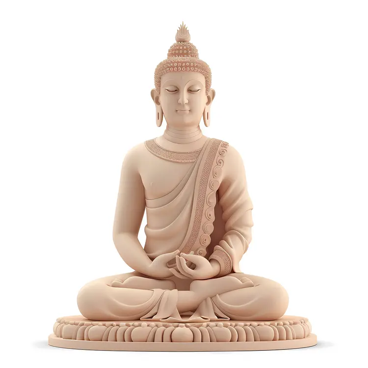 Beige Stone Meditating Buddha