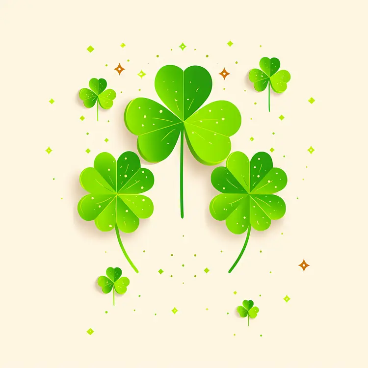 Bright Green Clover Leaves