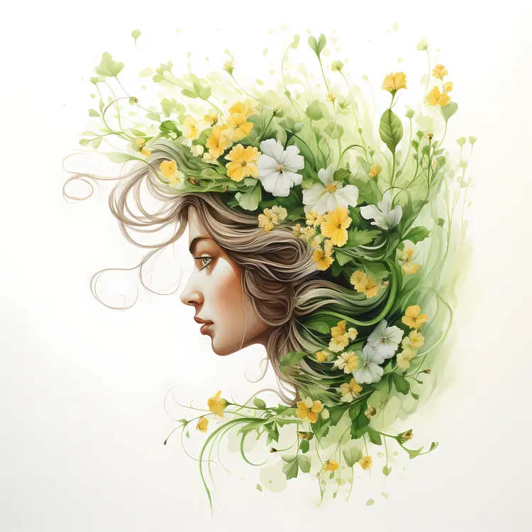 Woman with Yellow Floral Headpiece