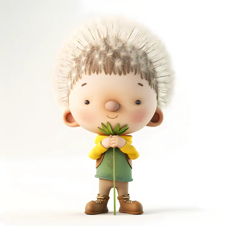 Cute Child Holding a Dandelion