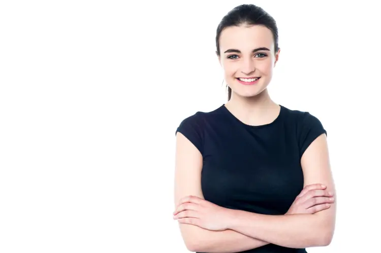 Confident Woman Crossing Arms