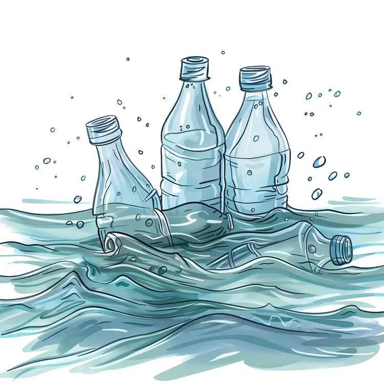 Plastic Bottles in Ocean