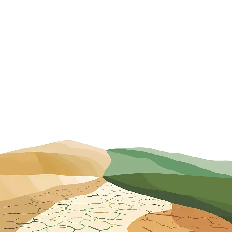 Abstract Landscape with Grass and Desert