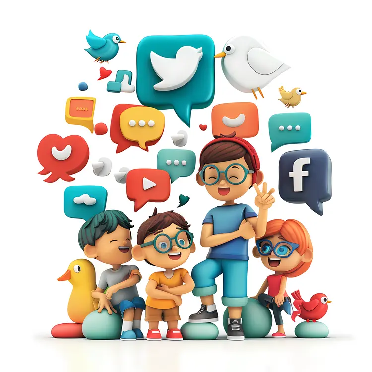 Social Media Icons with Kids