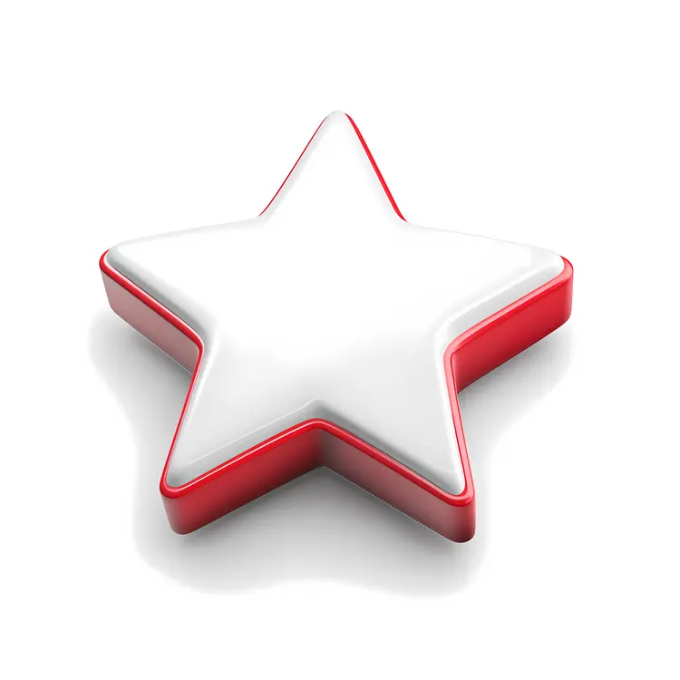 White Star with Red Border
