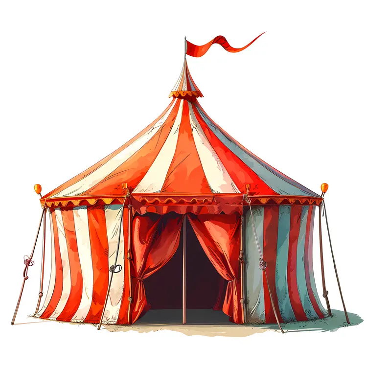 Red and White Circus Tent