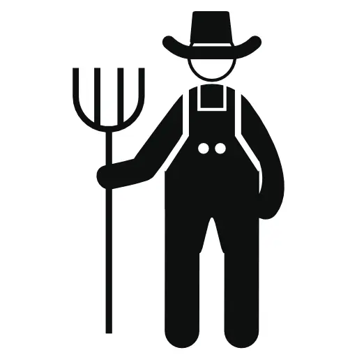Farmer Silhouette with Pitchfork