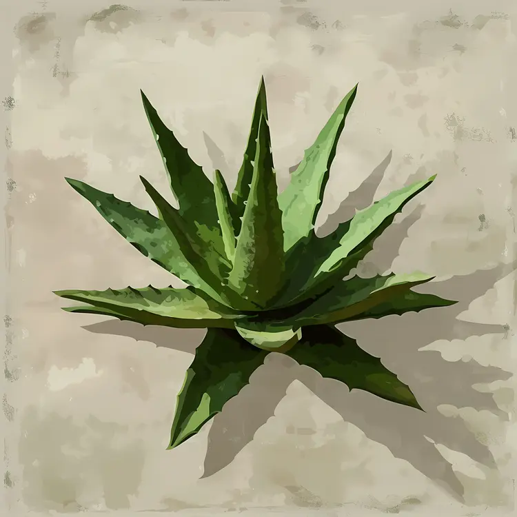 Green Aloe Vera Plant Illustration
