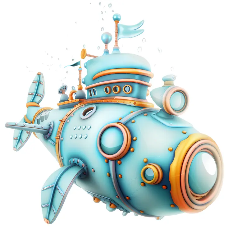Blue Submarine Cartoon