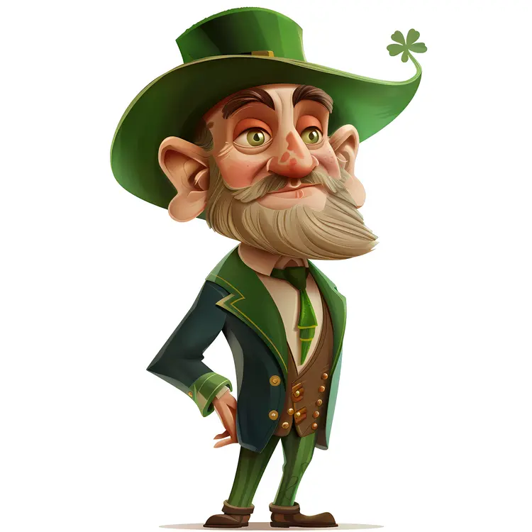 Leprechaun with Green Hat and Beard