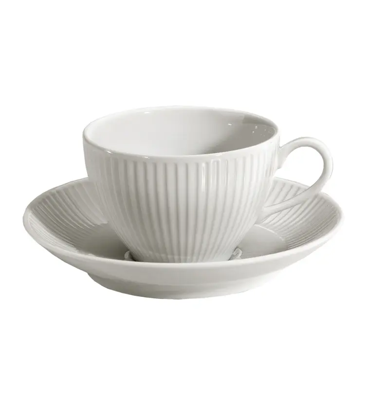 Beautiful White Cup and Saucer