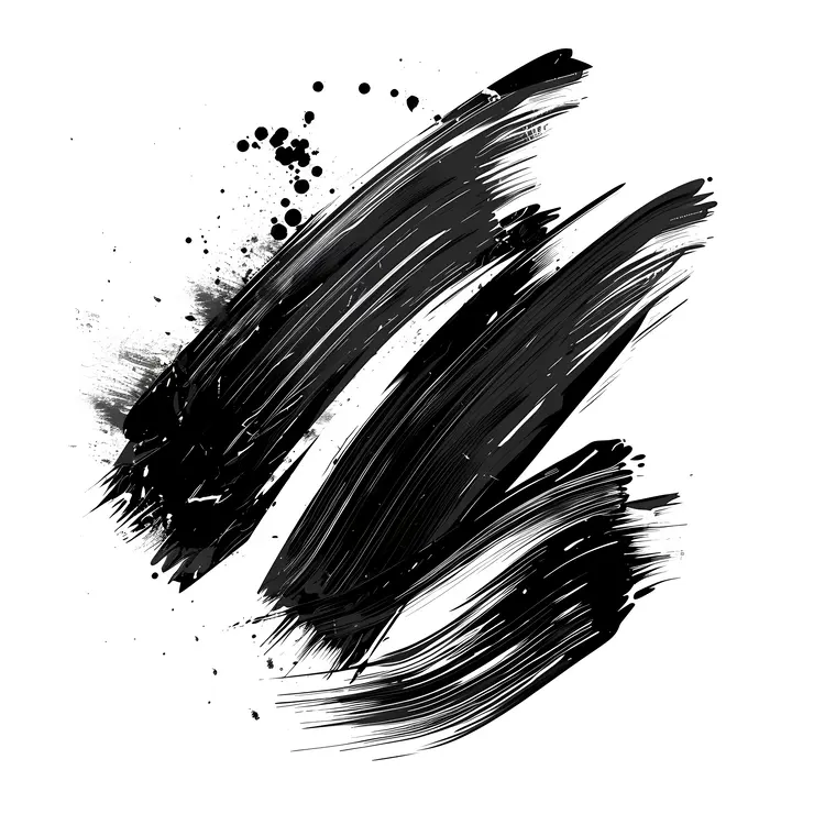 Abstract Black Brush Strokes