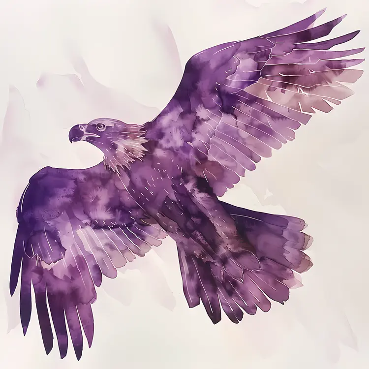 Majestic Purple Eagle in Flight