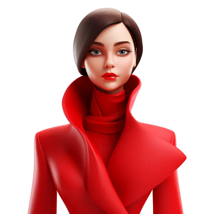 Stylish Woman in Red Coat