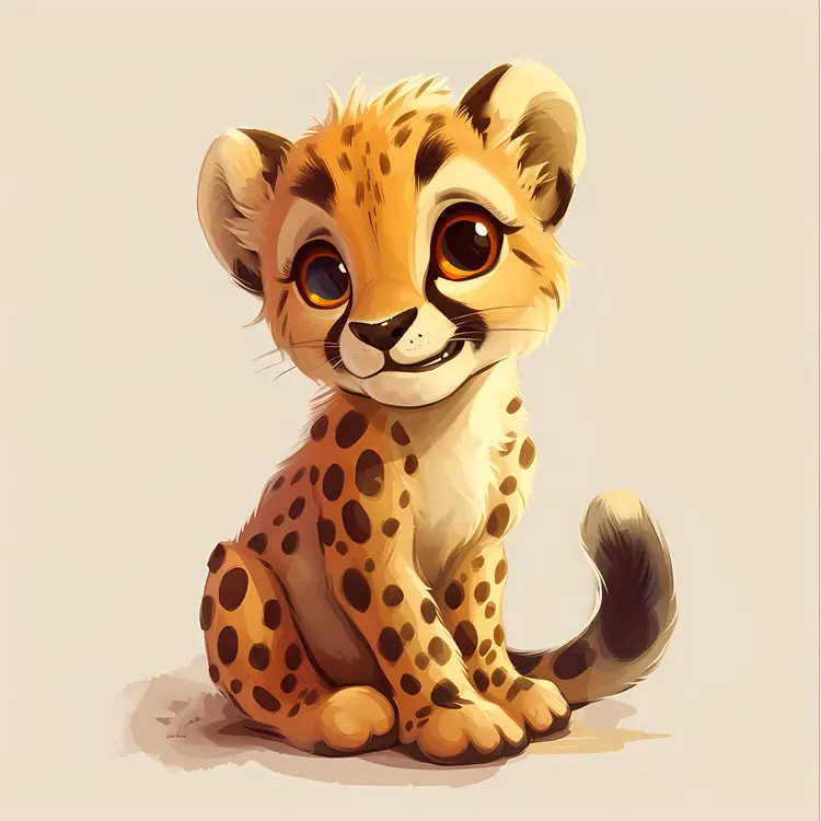 Playful Leopard Cub with Big Eyes