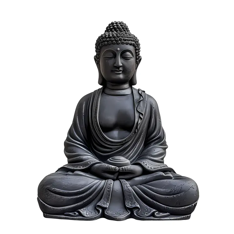 Black Buddha Statue in Meditation