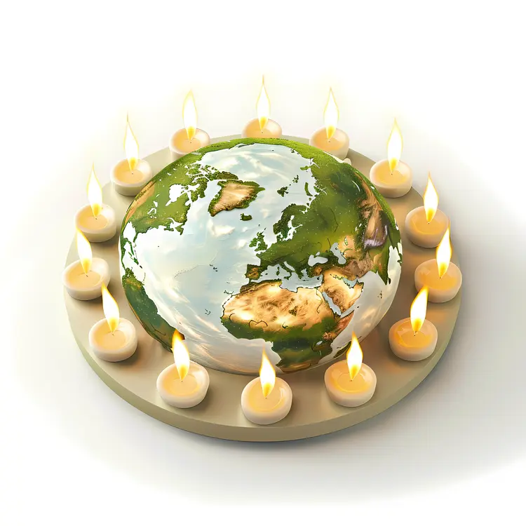 Earth Surrounded by Candles