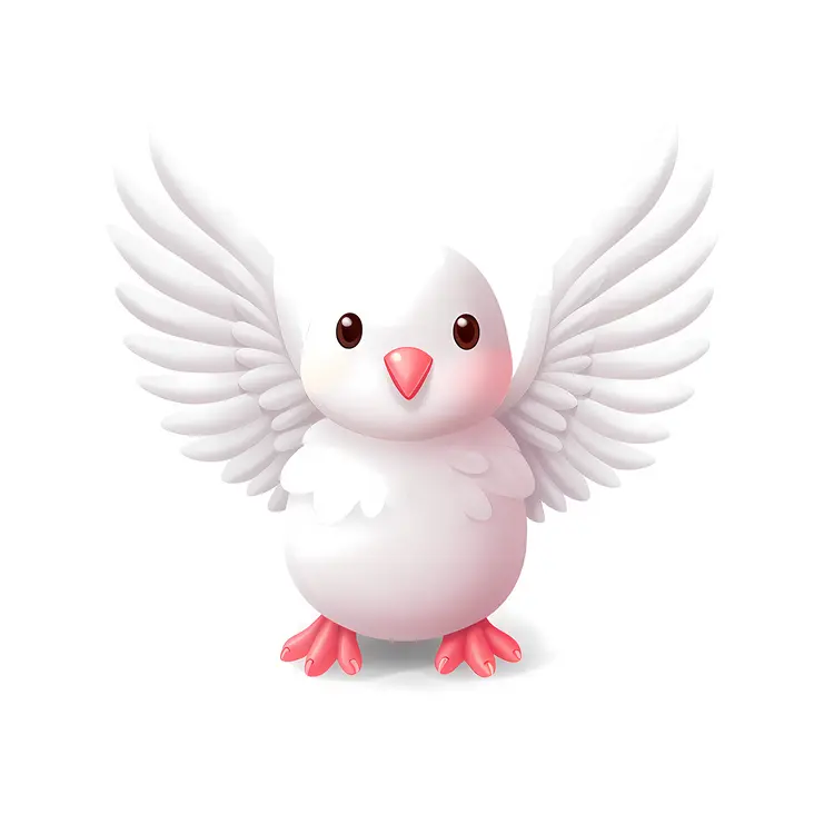 Cute Bird with Pink Beak and Big Eyes