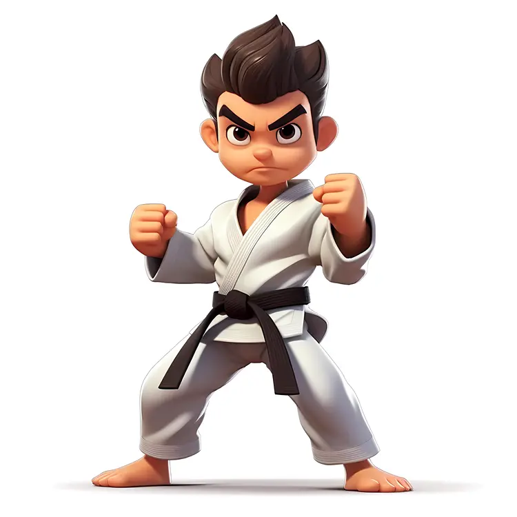 Karate Kid in Fighting Stance
