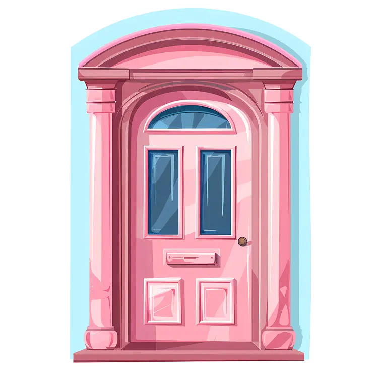 Pink Door with Arch