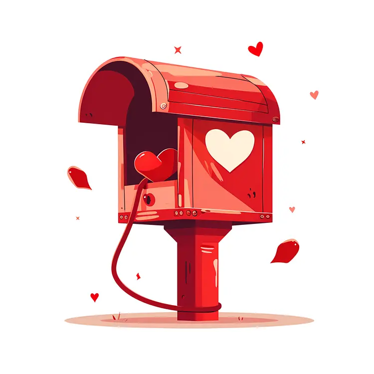 Red Mailbox with Heart