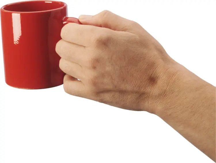 Hand Holding Red Mug