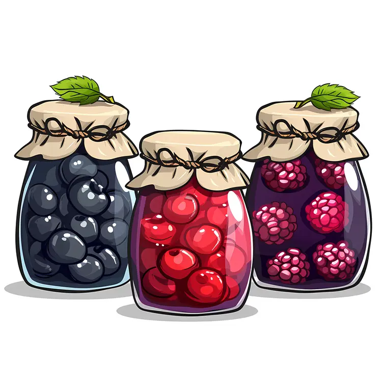 Variety Jars of Assorted Berries