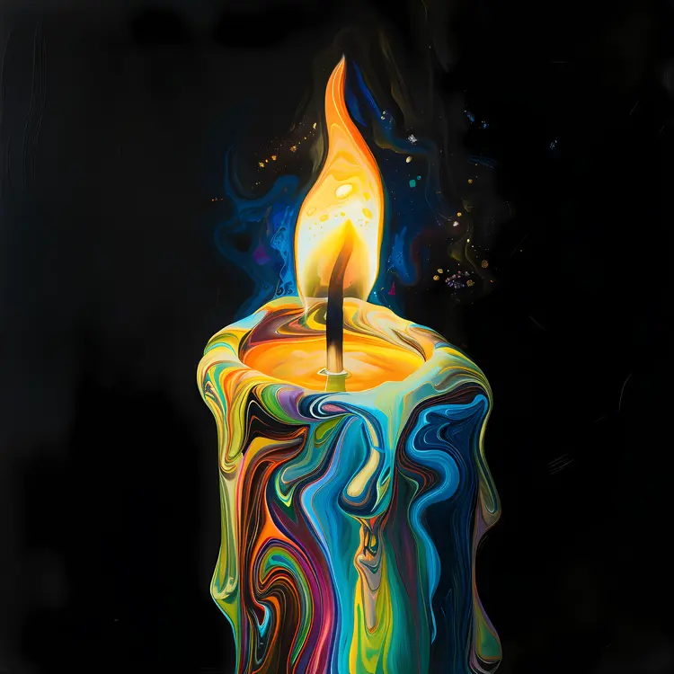 Abstract Colorful Candle Art