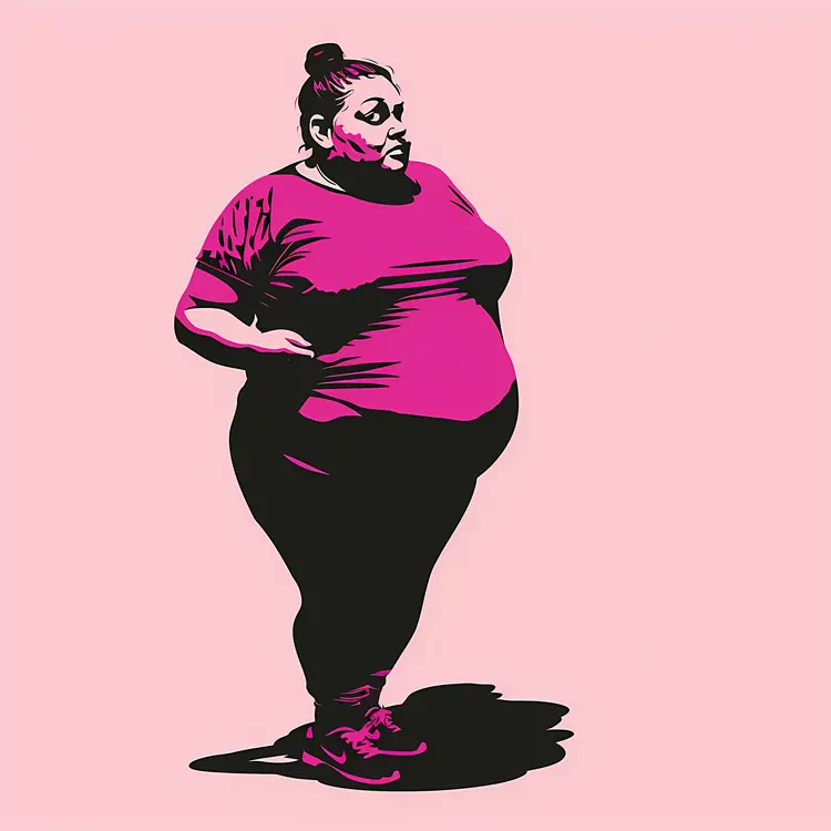 Silhouette of Woman in Pink Shirt