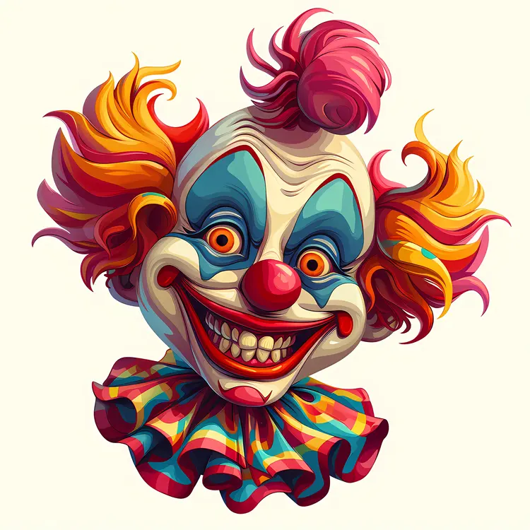 Grinning Clown Illustration