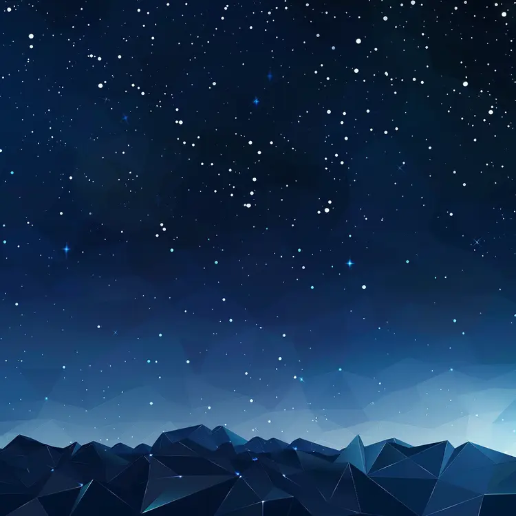 Starry Night Sky Over Mountains