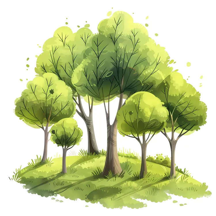 Green Trees Illustration