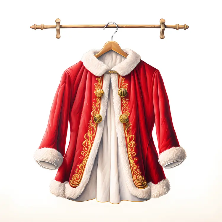 Decorative Santa Jacket with Gold Buttons