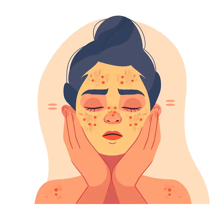 Sad Girl with Acne