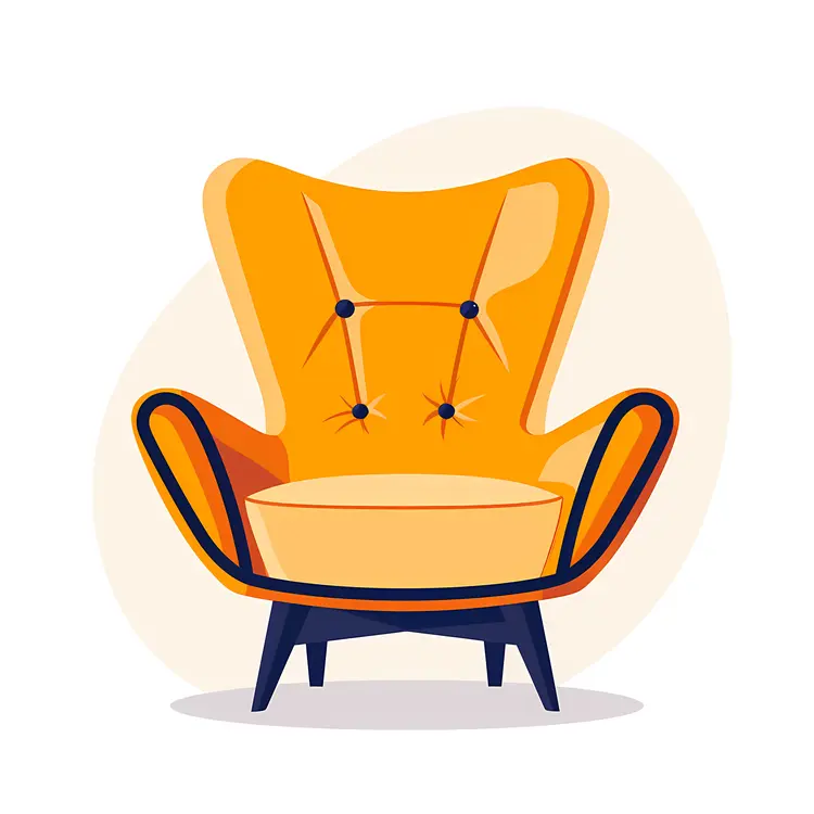 Yellow Armchair with Buttons