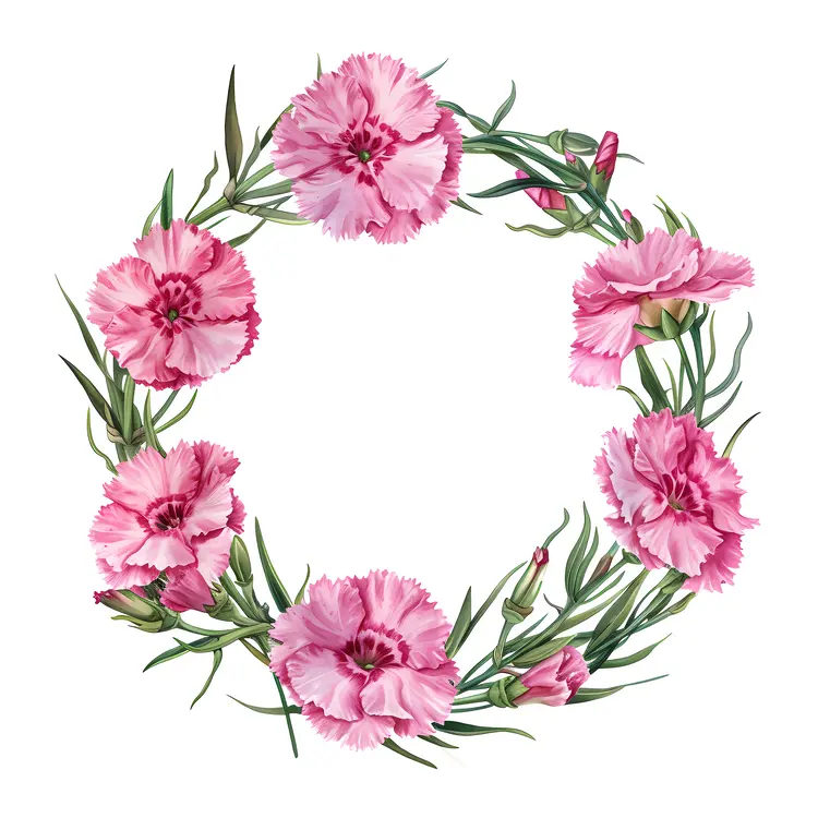 Pink Floral Wreath with Greenery