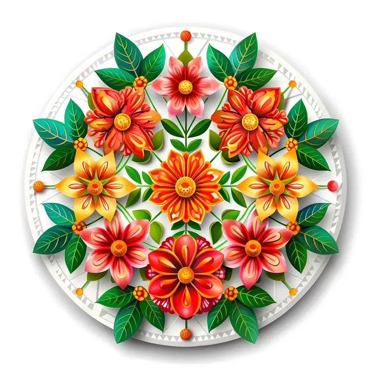 Vibrant Floral Mandala Art