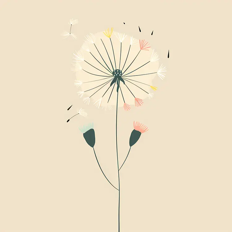 Minimalist Dandelion Illustration