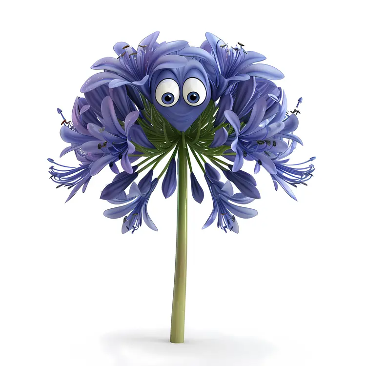 Shy Cartoon Flower with Eyes