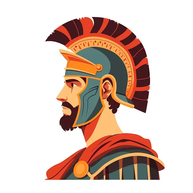 Roman Soldier in Profile with Red Cape