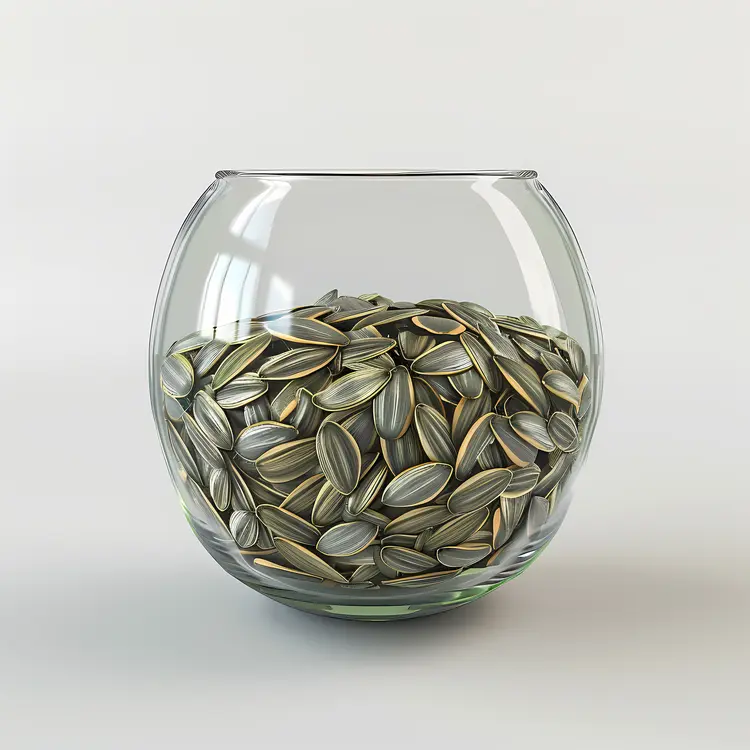 Glass Bowl of Sunflower Seeds