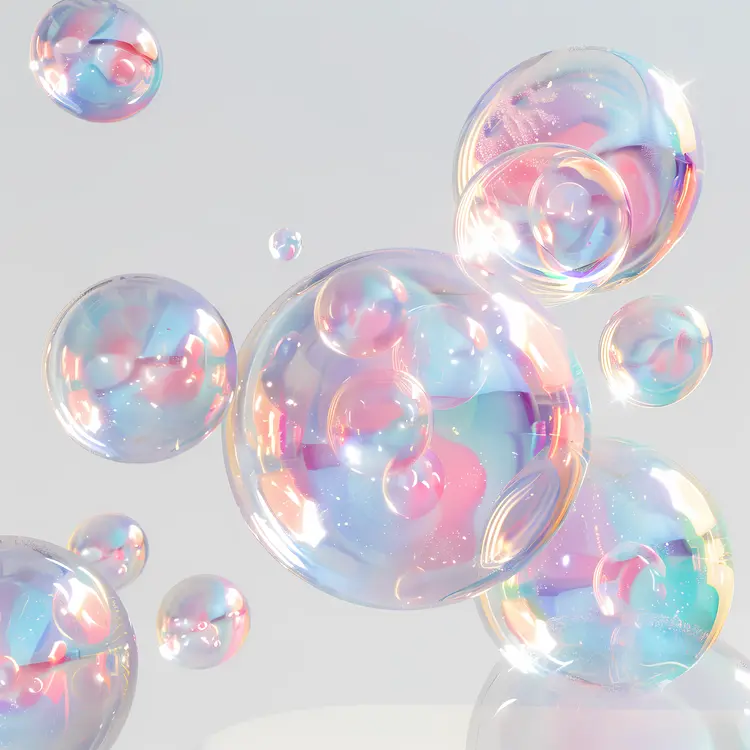 Colorful Floating Bubbles Illustration