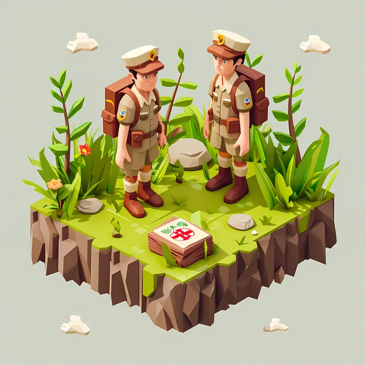 Two Boy Scouts Exploring