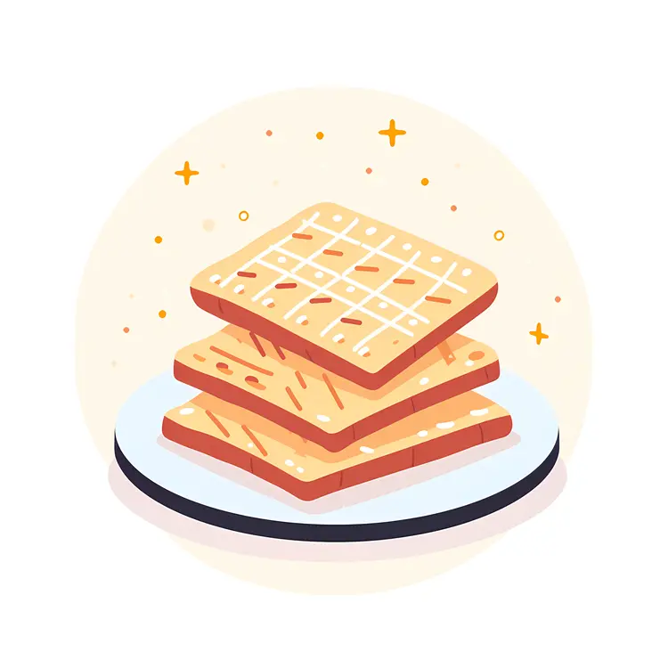 Golden Crackers on a Plate