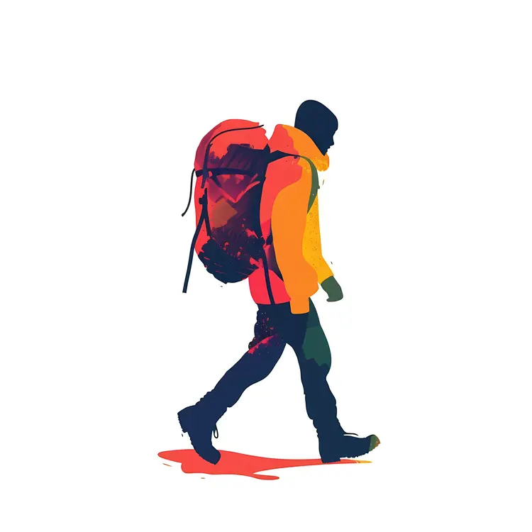 Colorful Hiker Illustration