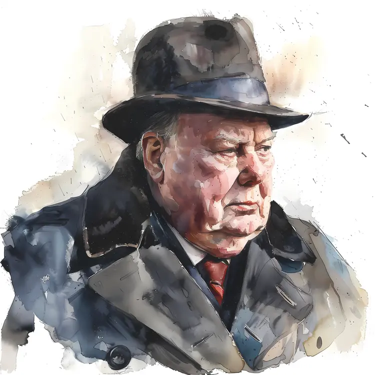 Watercolor Portrait of a Man in a Hat