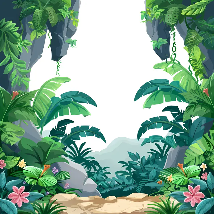Jungle with Rocky Entrance