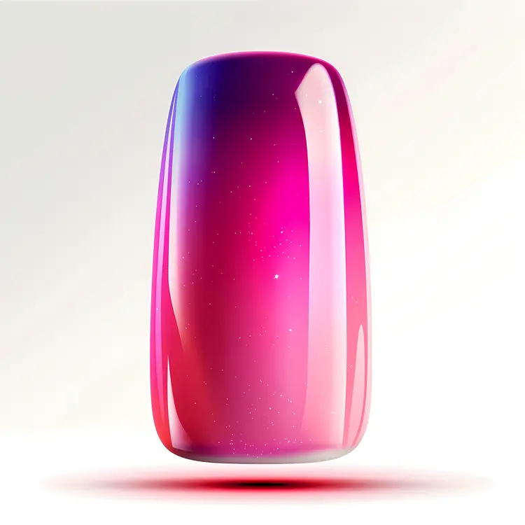 Single Gradient Nail with Red and Blue Shades