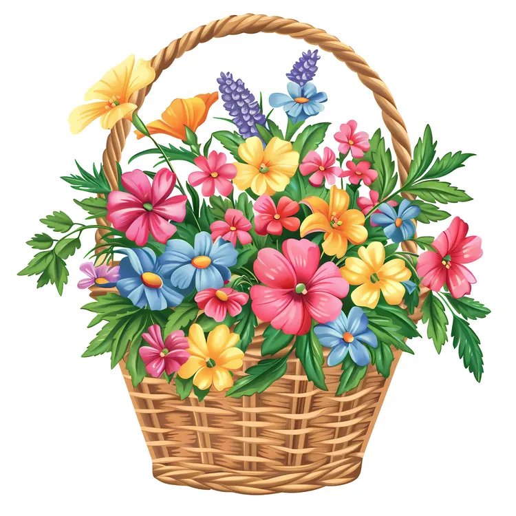Cheerful Basket of Vibrant Flowers