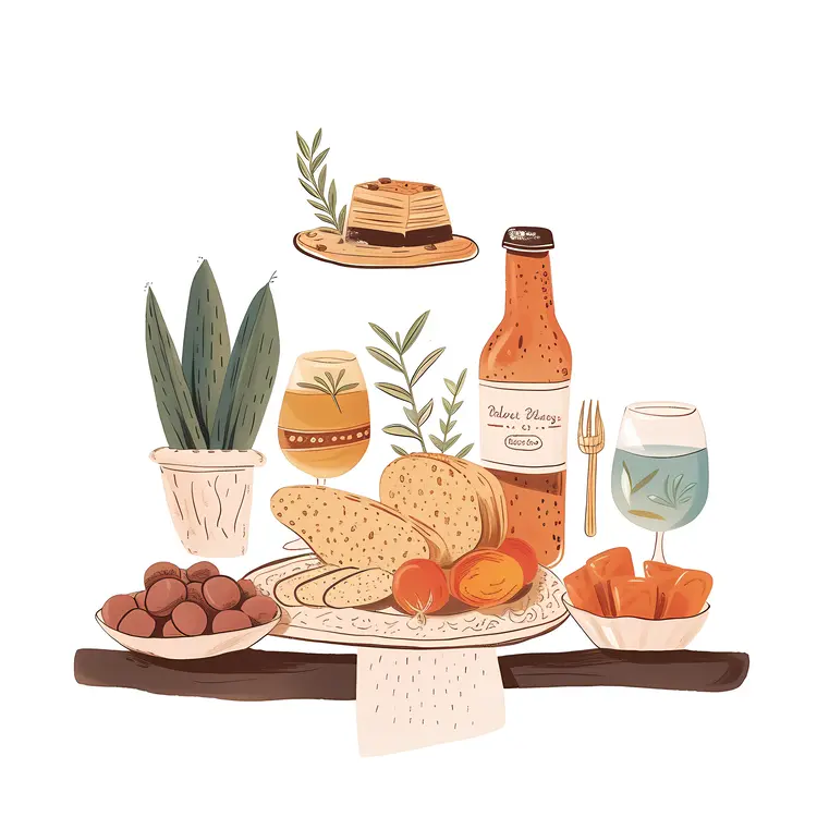 Bread and Wine with Cheese